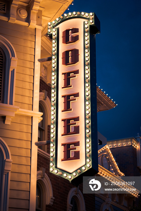  Coffee  Vintage Marquee Bulbs light sign.
