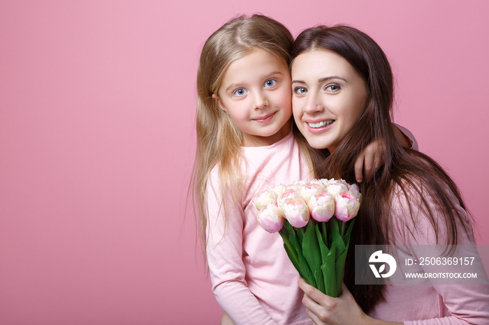 happy mother and daughter together