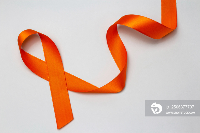 February awareness month campaign with orange ribbon