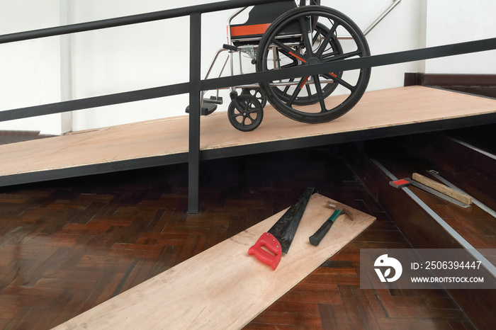 House Improvement , Installation wheelchair ramp for the aging and elderly inside home