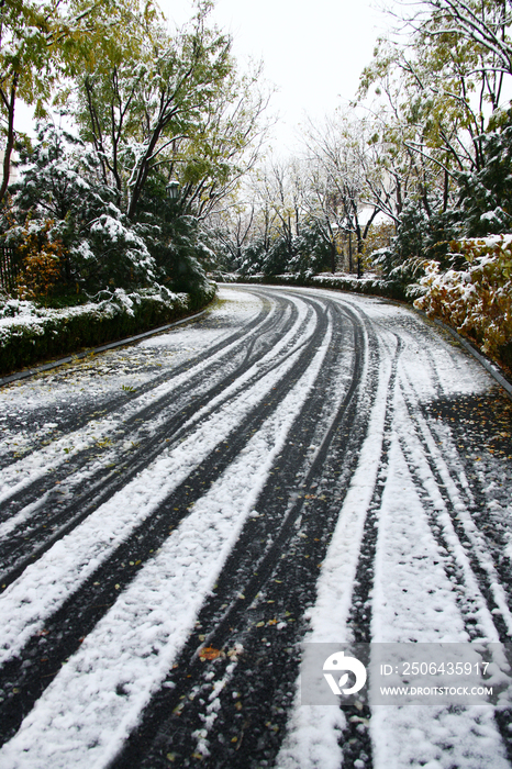 街道雪景