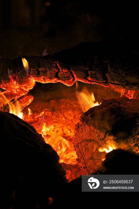 Burning firewood