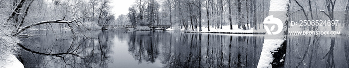 冬季湖泊全景图