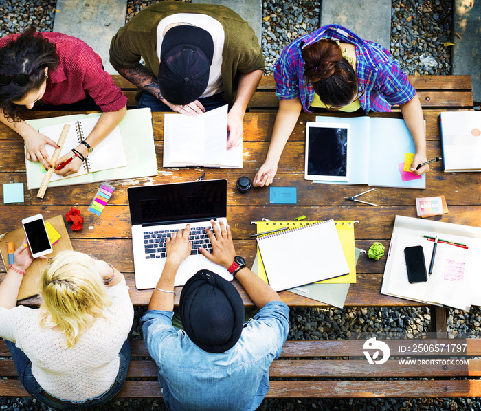 Diversity Teamwork Brainstorming Meeting Outdoors Concept