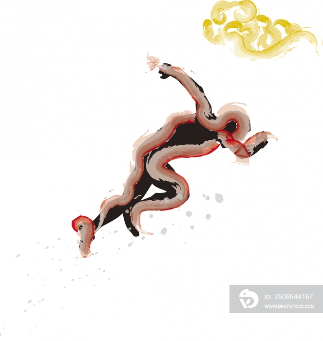 亚运会赛跑项目插画