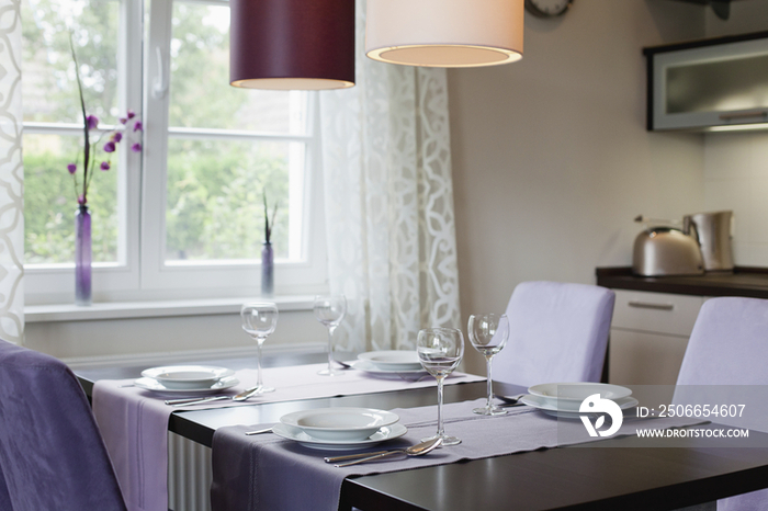 Place setting in dining room