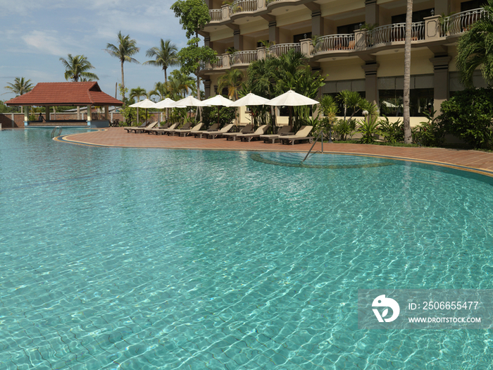 Rippled swimming pool of luxury hotel