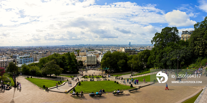 View from Montmartre in Paris, France