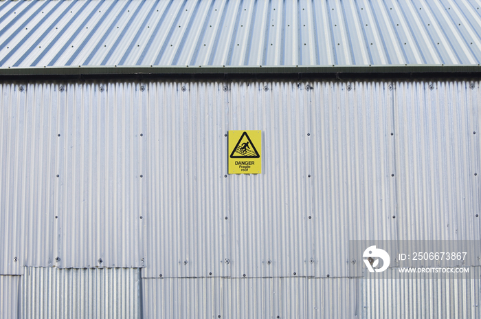 Warning Sign on an Industrial Building