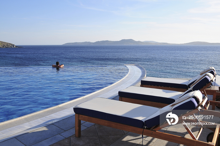 Swimming pool and Mediterranean Sea