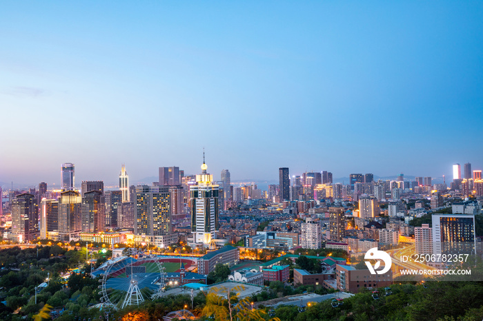 China Dalian city at night