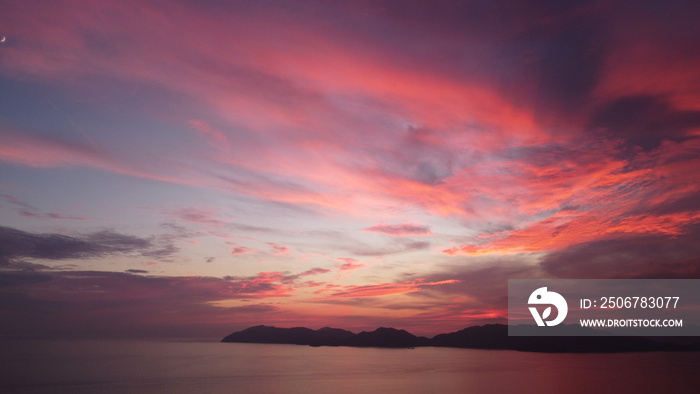 山口県の自然と瀬戸内海の夕陽　日本の景色と地球環境