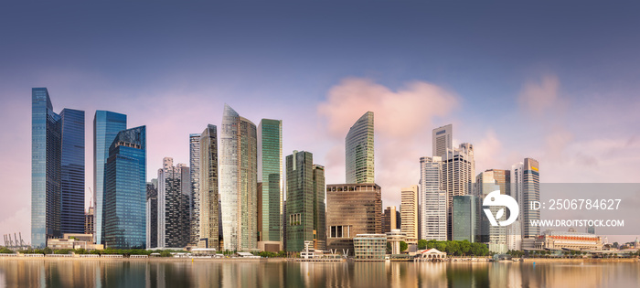 新加坡的商业区和滨海湾