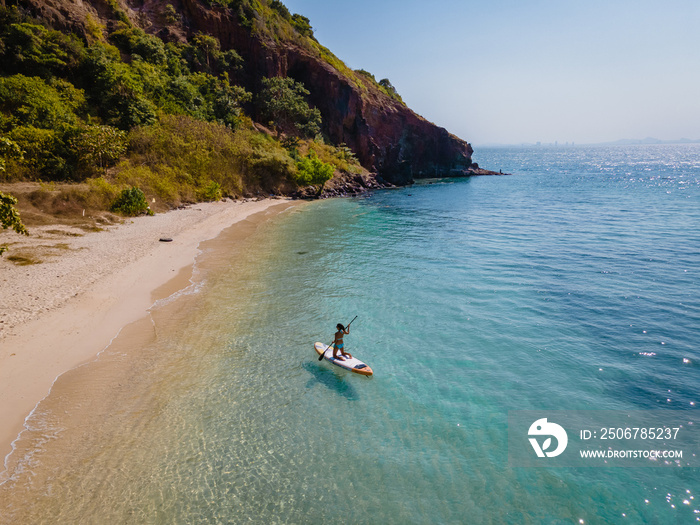 Koh Larn Island near Pattaya Thailand, the tropical beach of Koh Larn Thailand, white beach with cle