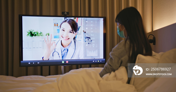 Telemedicine concept with webcam