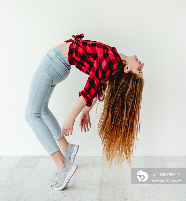 Dance move performed by young girl