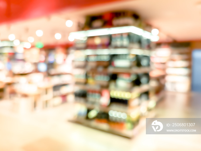 blur background with bokeh of Supermarket store