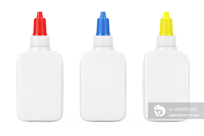 White Glue Bottle with Copy Space and Spreader Cap. 3d Rendering