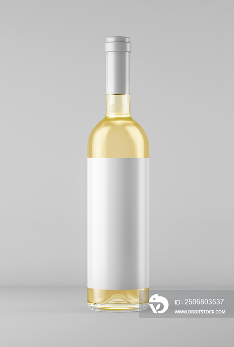 Wine bottle mockup on white background