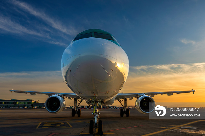 都柏林机场的爱尔兰航空，都柏林地面上的爱尔兰航空。旅行假期取消，因为