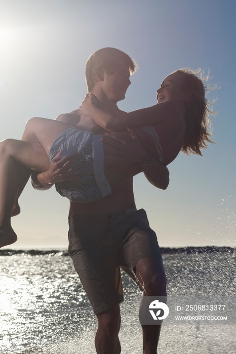 Young couple by seaside