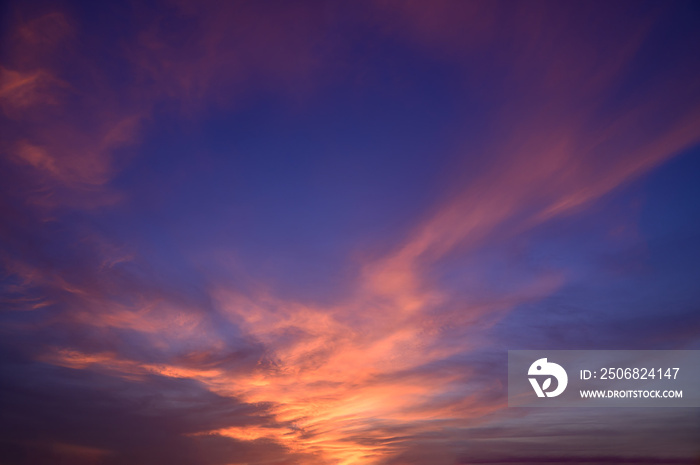 Sky and clouds In the evening sunset time