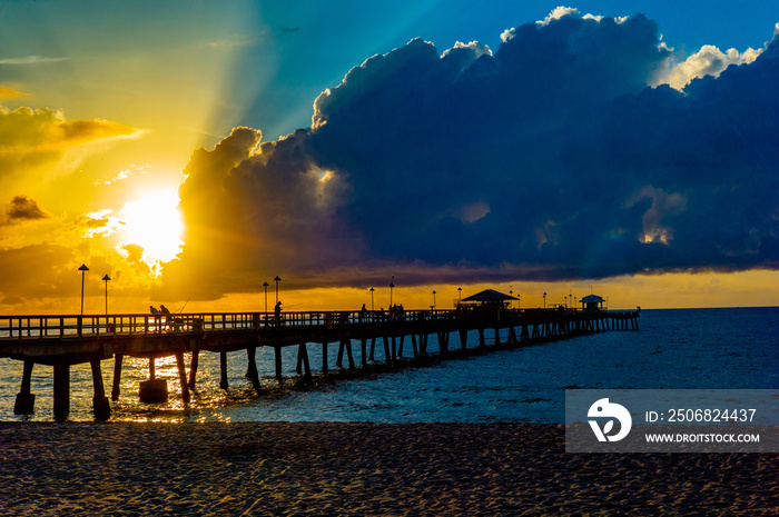 Pier at Lauderdale By The Sea at Sunrise