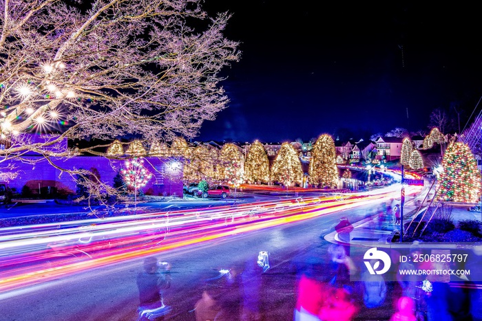 Outdoor christmas decorations at christmas town usa