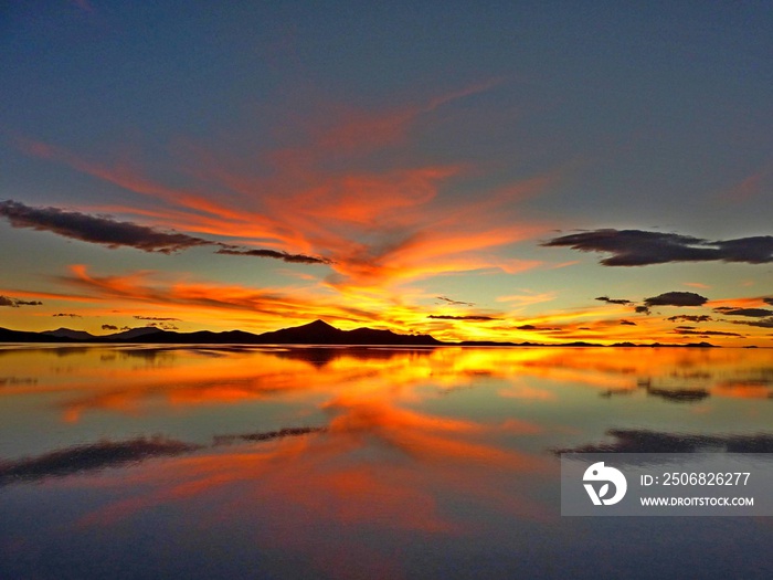 red orange sea sunset, golden romantic sundown, magical heaven clouds reflection in the salt water, 