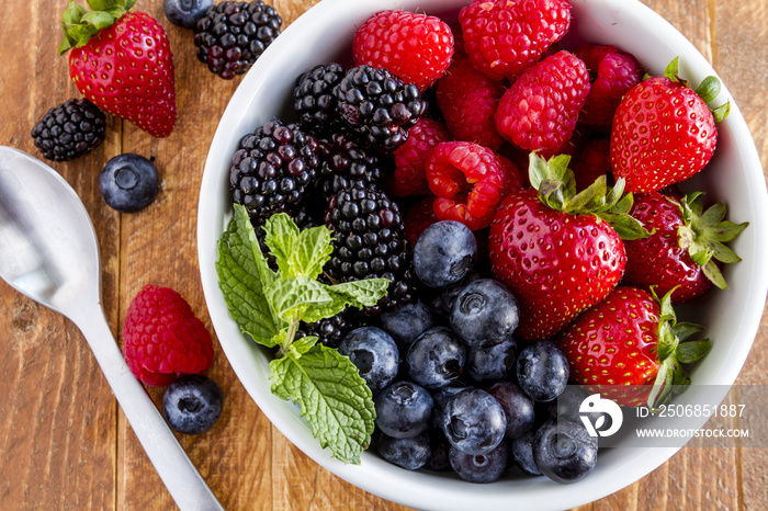 Bowl Filled with Fresh Organic Berries