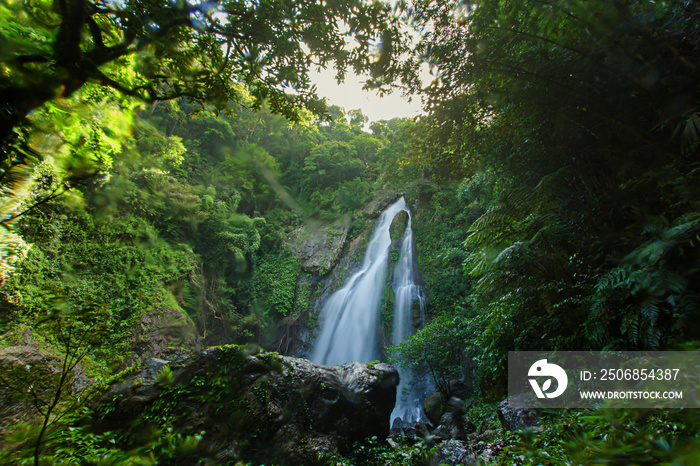 Tam nang waterfall ,in the forest tropical zone ,national park Takua pa Phang Nga Thailand