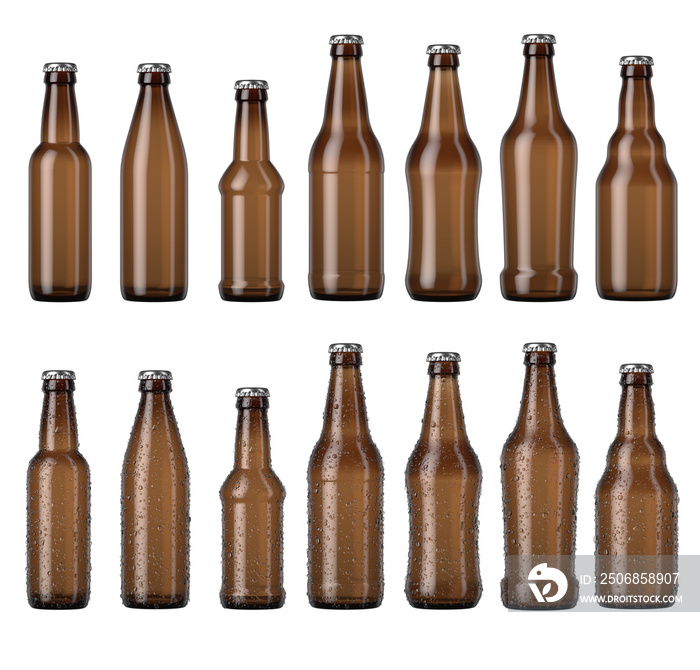 Empty Amber Beer Bottle Shape Range