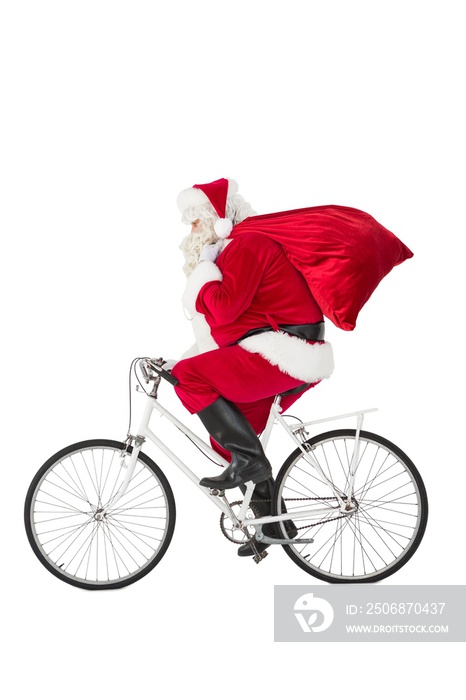 圣诞老人骑自行车送礼物