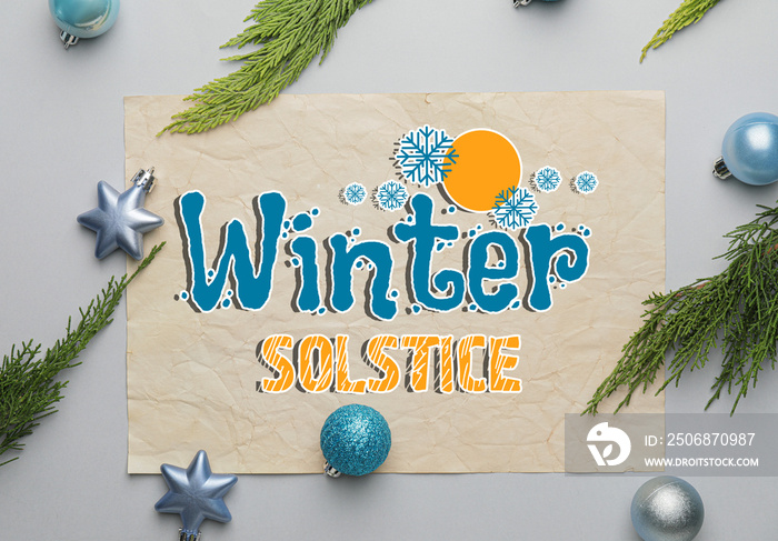 Beautiful greeting card for Winter Solstice celebration