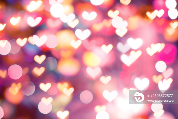 defocus bokeh light filtered heart abstract background.