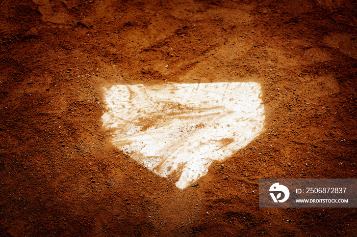 Baseball Homeplate in Brown Dirt for Sports American Past Time