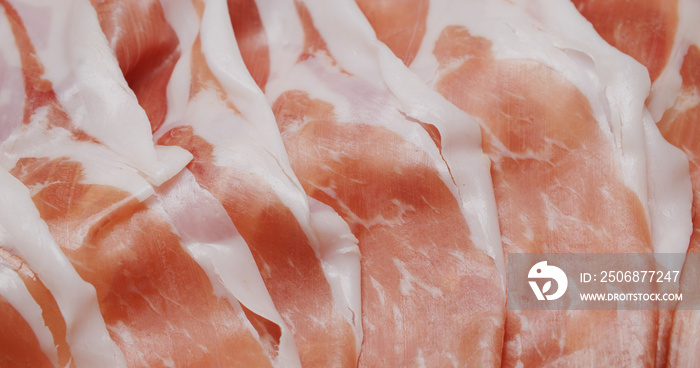 Close up of parma ham