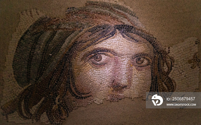 The Gypsy Girl Mosaic of Zeugma (Gaia). Gaziantep - Turkey