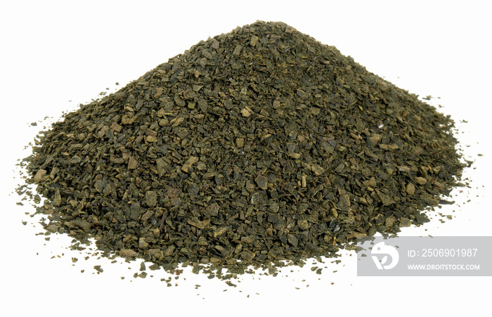 Dried Seaweed Powder on white Background - Isolated