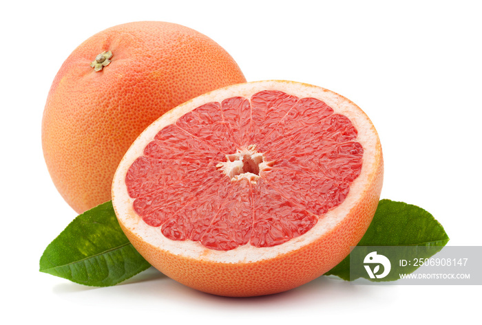 Orange grapefruit on white