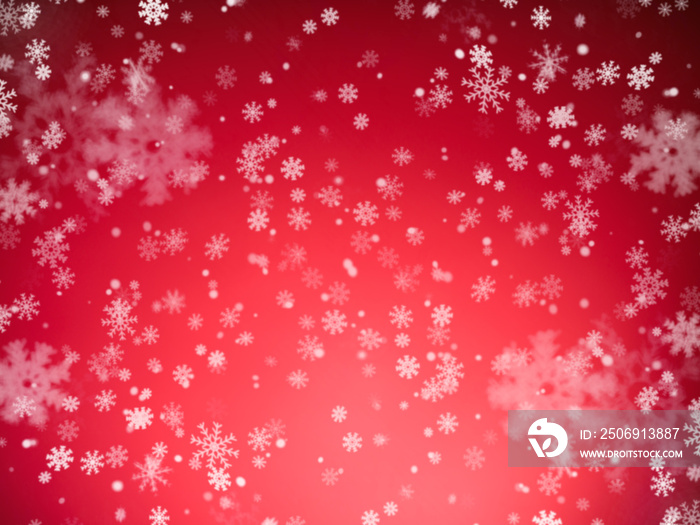 Snowflakes in red textured background