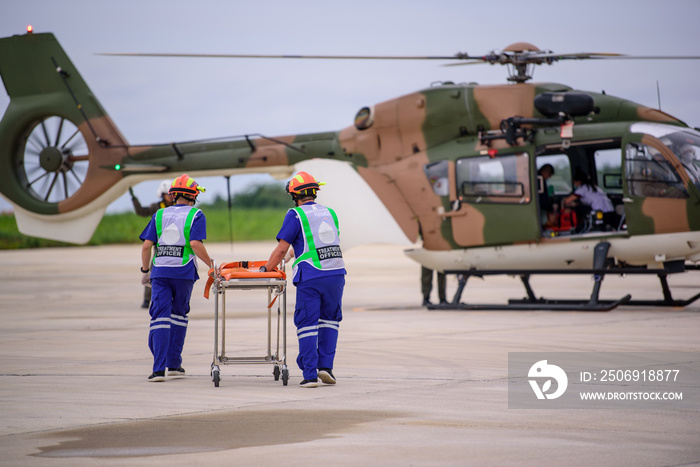 paramedic and a mobile flying ambulance