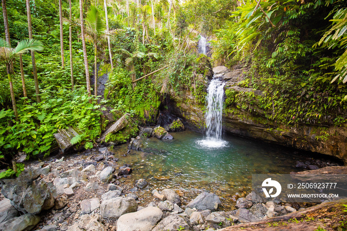 Juan Diego Falls at el Yunque rainforest Puerto Rico