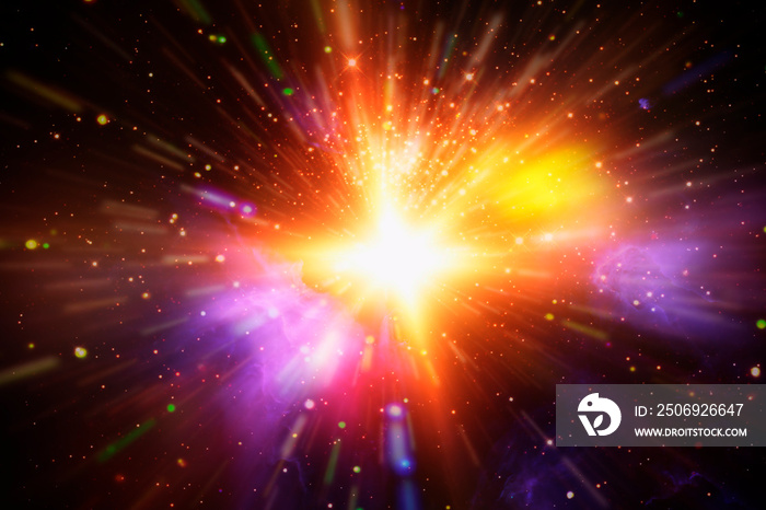 Abstract background of light explosion. Starburst. Sunbeams. The elements of this image furnished by