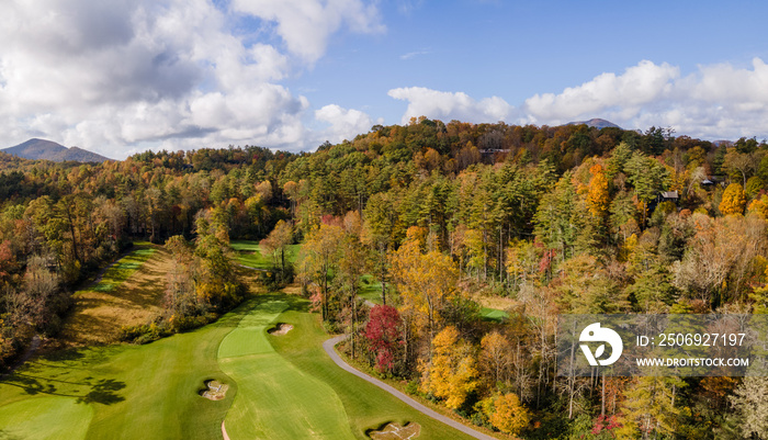 Mountain Golf course in Autumn near Cashiers - North Carolina