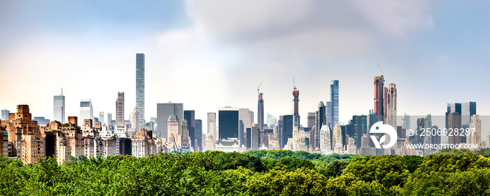 Amazing panorama view of New York city skyline and Central Park