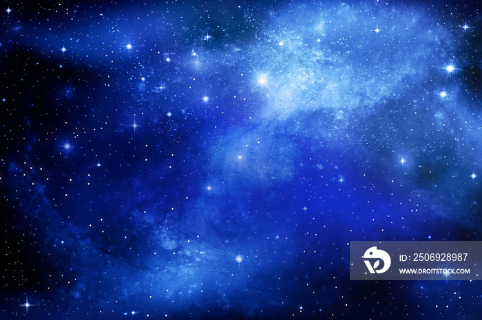 Full blue with star at dark night sky background