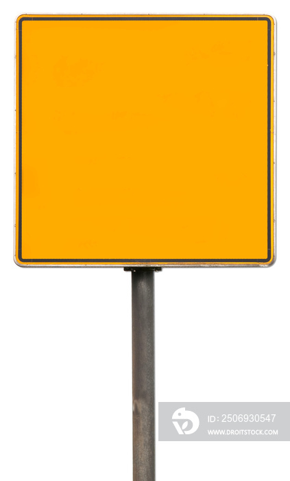 blank road sign isolated on white