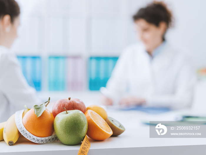 Nutritionist meeting a patient in the office