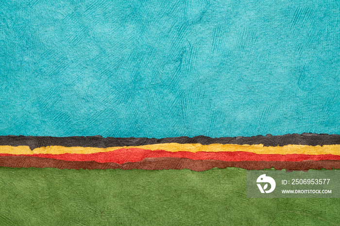 abstract landscape in vivid colors - a collection of Huun papers handmade in Mexico